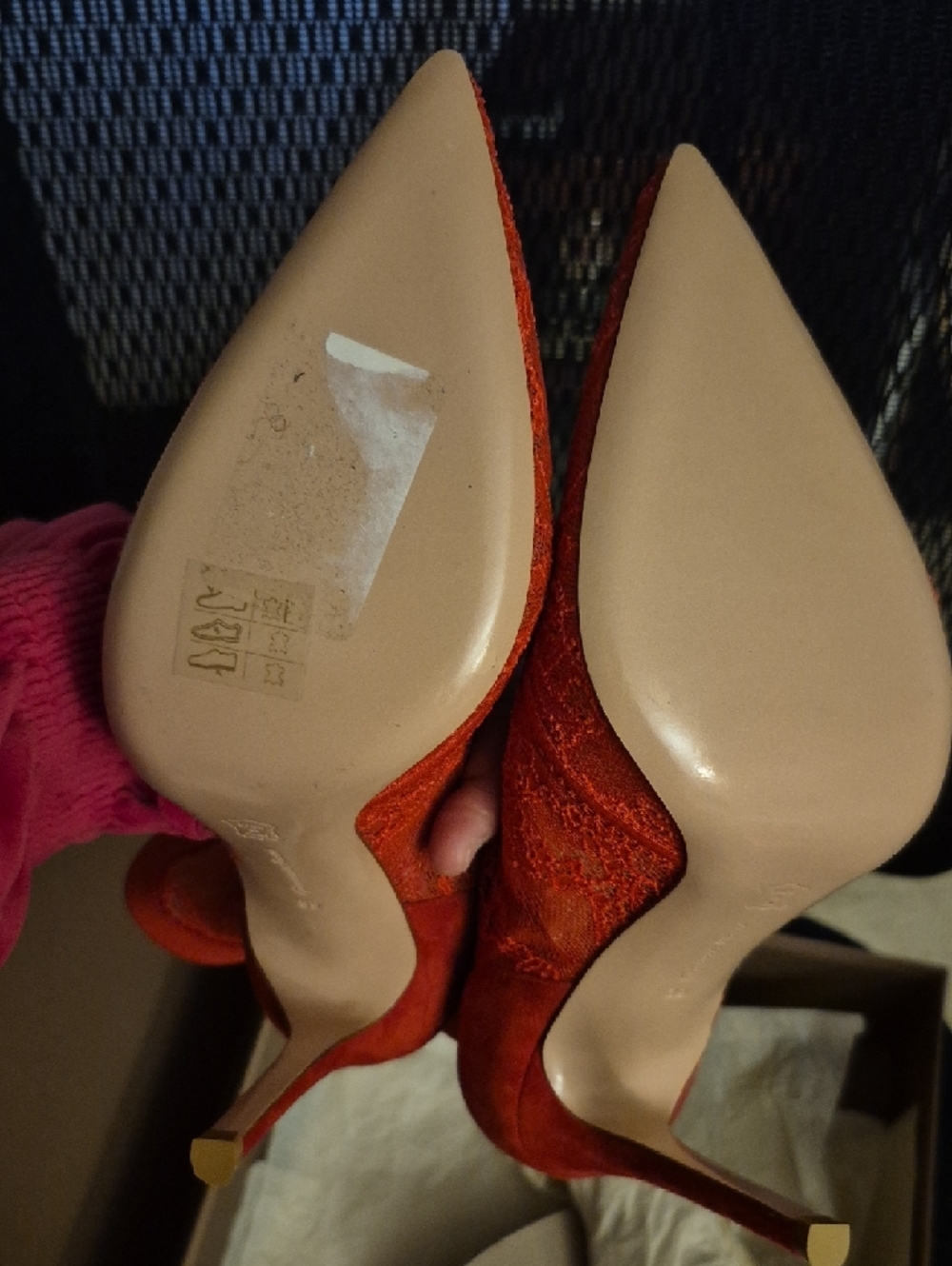 Gianvito Rossi - Red Lace Stiletto Sock Boot - Women - Picture 2 of 3